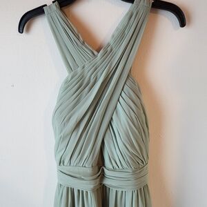 Elegant Mint Green Pleated Dress